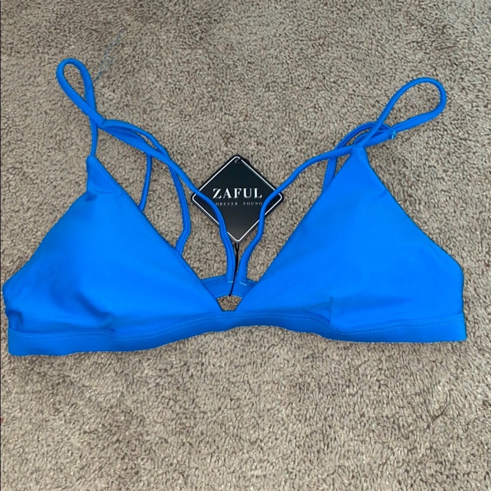 Light Blue Triangle Bikini Top